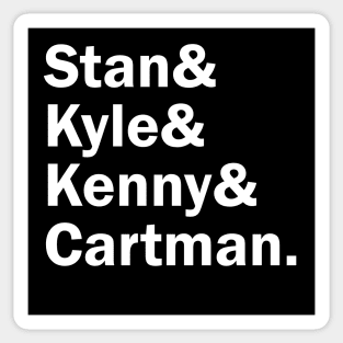 Funny Names x South Park (Cartman, Kyle, Stan, Kenny) Sticker